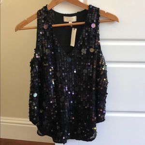 Beaded v-neck blouse
